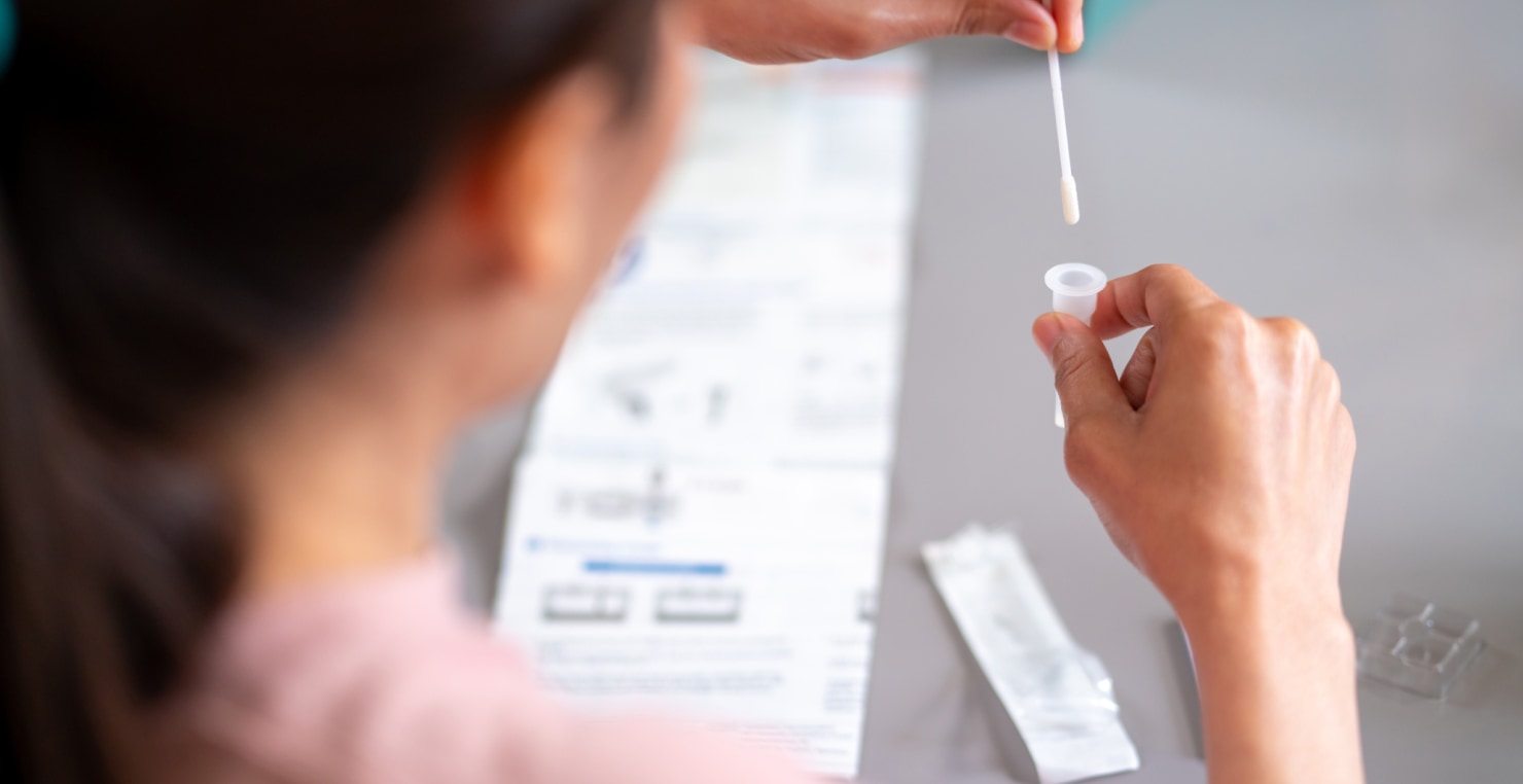 Testing sample swab for COVID-19